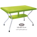 میز مستطیل پایه فلزی حصیری NS-621