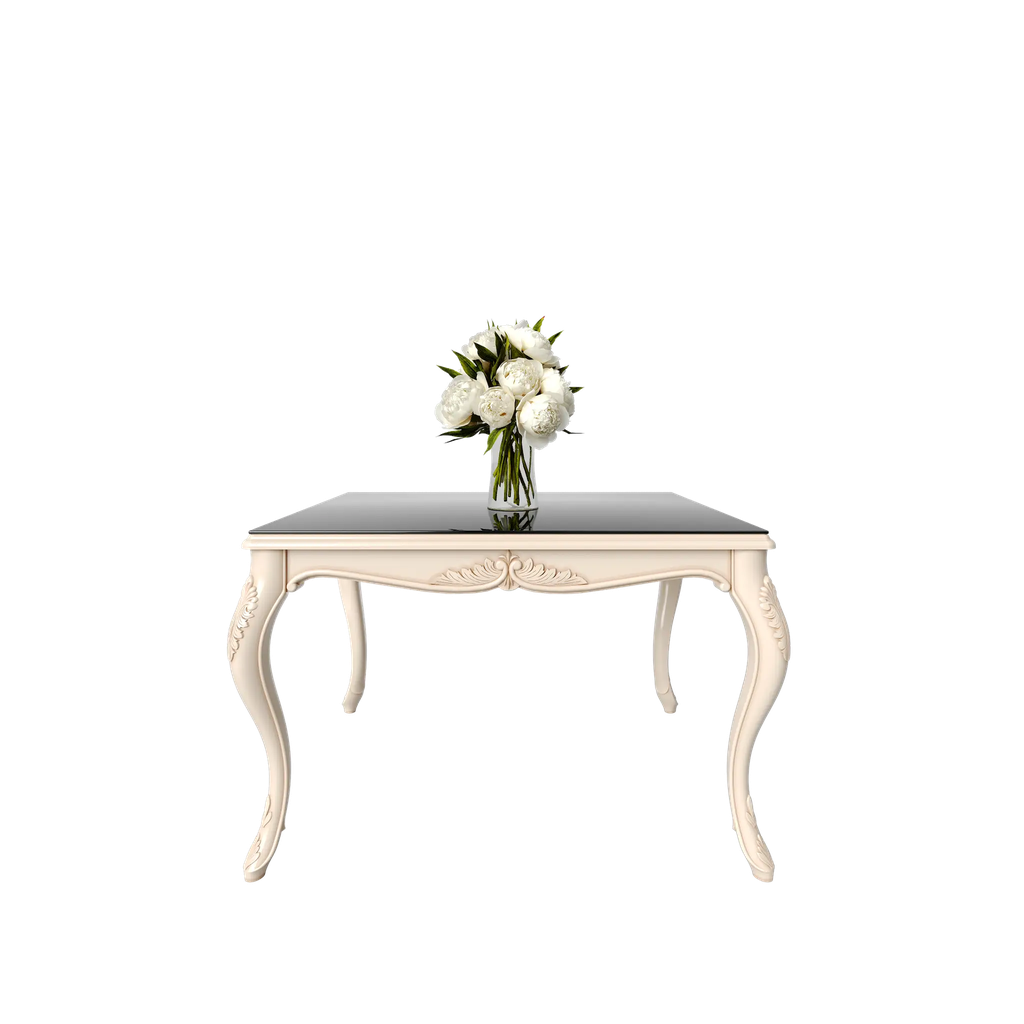 میز غذاخوری مستطیل نگار 4 نفره صفحه mdf و شیشه