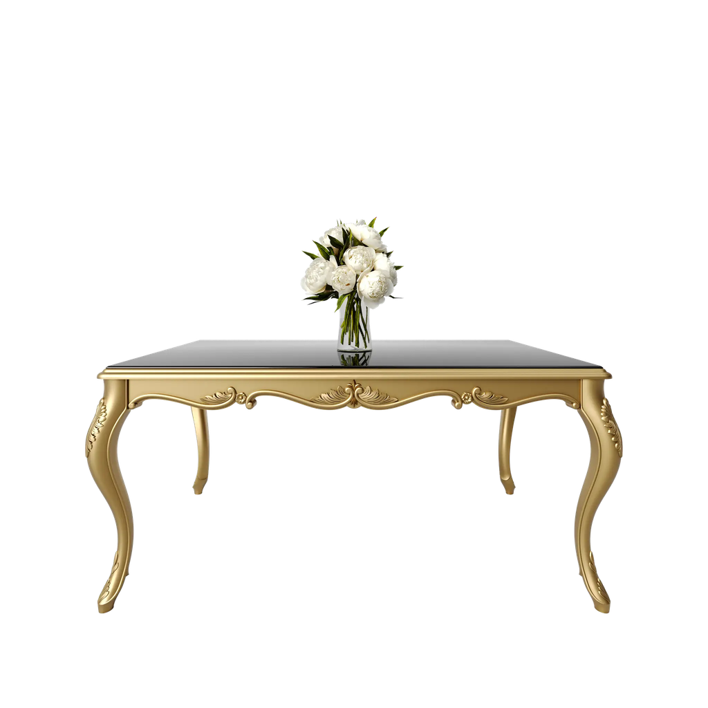 میز غذاخوری مستطیل نگار 6 نفره صفحه mdf و شیشه