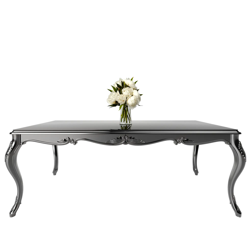 میز غذاخوری مستطیل نگار 8 نفره صفحه mdf و شیشه