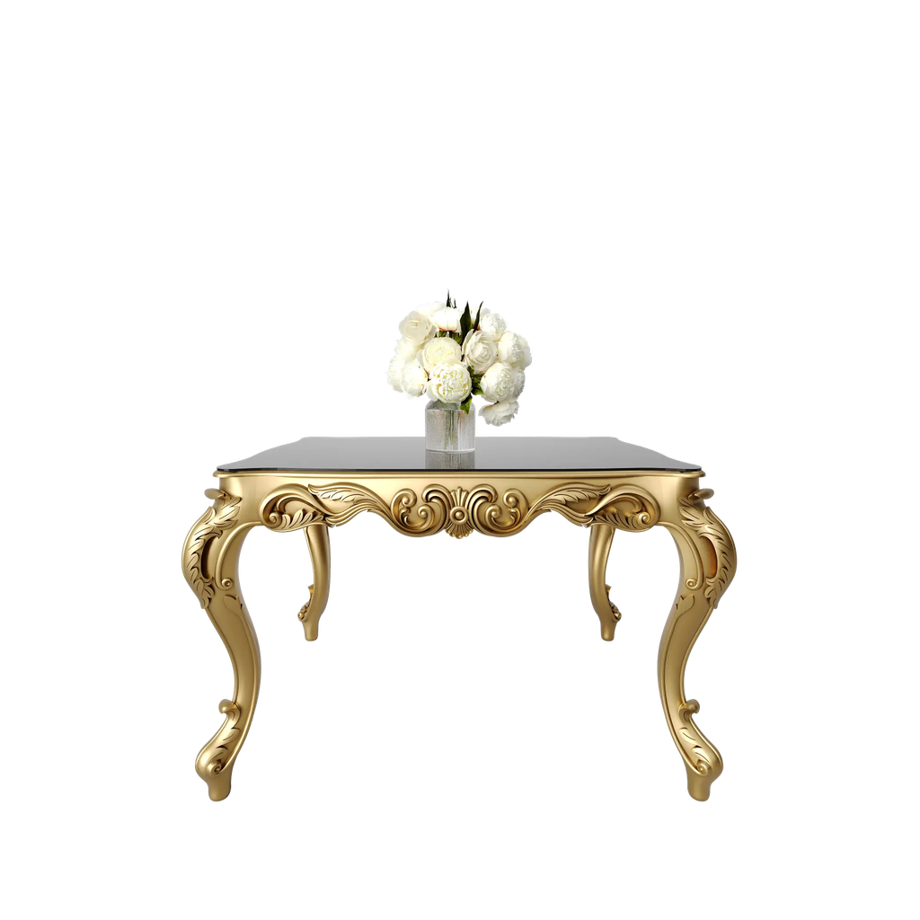 میز غذاخوری مستطیل روبینا 4 نفره صفحه شیشه چاپی 8 میل