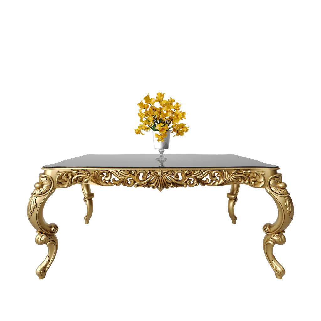 میز غذاخوری مستطیل آمور 6 نفره صفحه mdf و شیشه