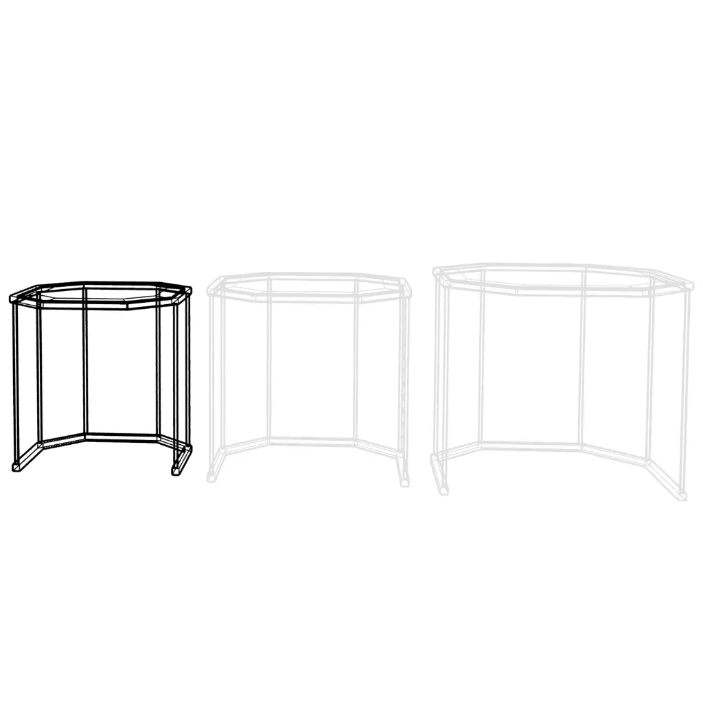 میز عسلی هشت ضلعی فلزی (کوچک 39)